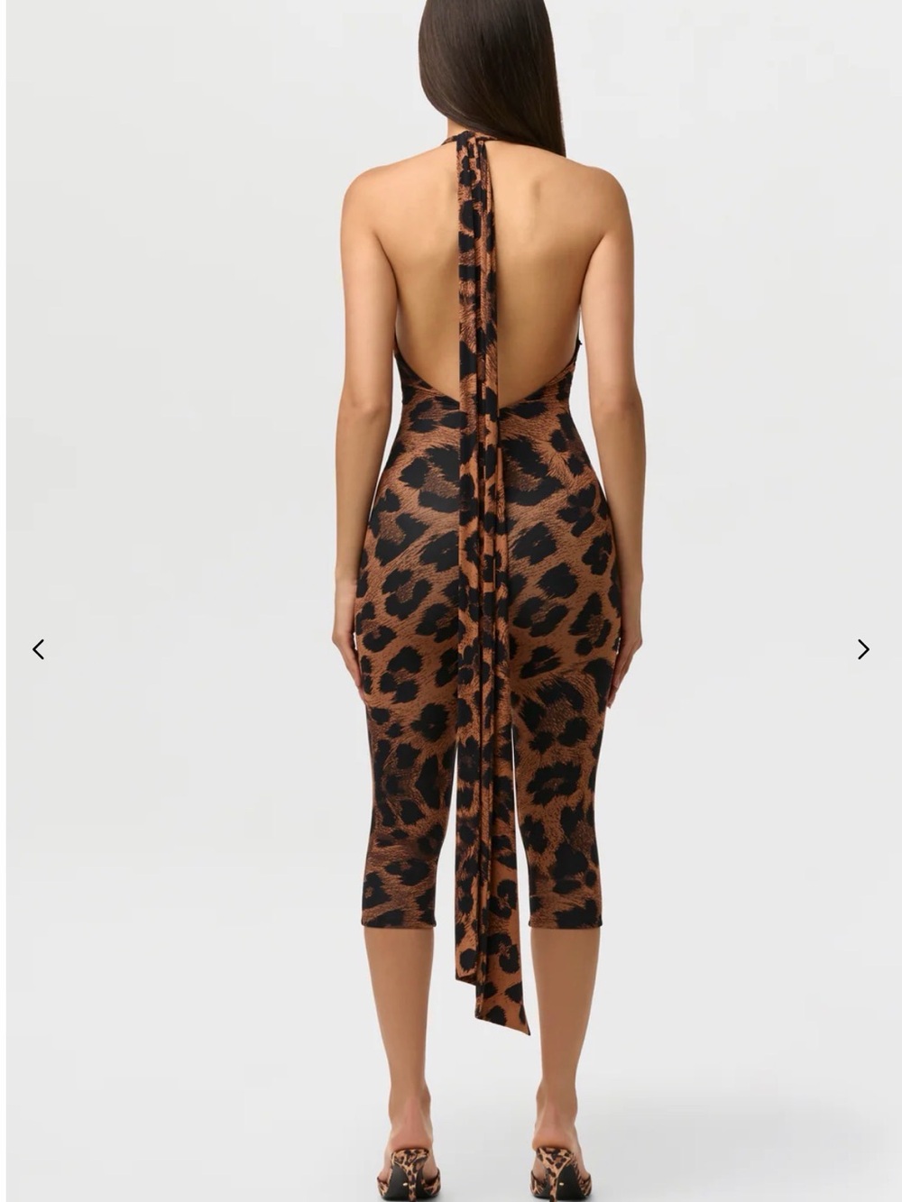 naked wardrobe Brown & Black Leopard Print Halter Jumpsuit - Picture 6 of 6